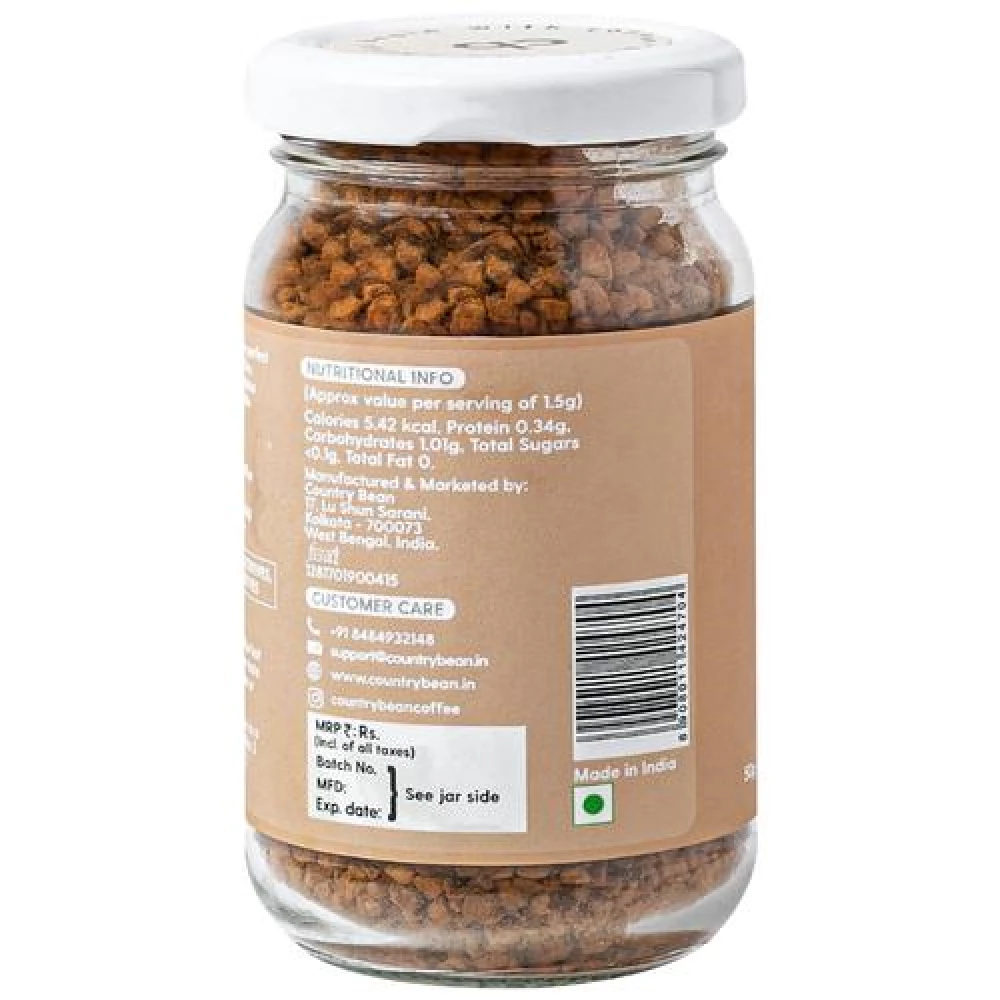 Country Bean Creamy Vanilla Bold Instant Coffee - 100percent Arabica, 50 g Bottle-2.webp